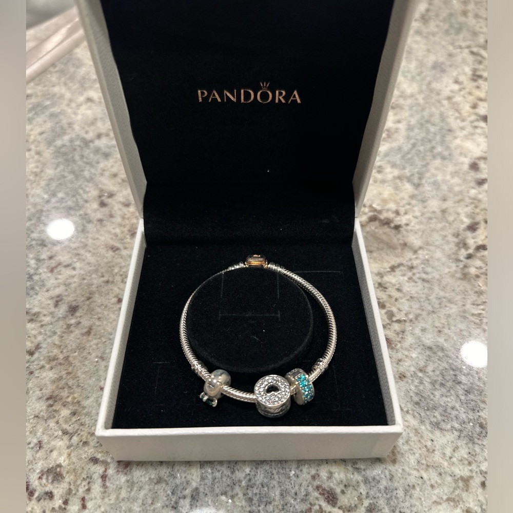 Pandora 3 charm bracelet-Never worn